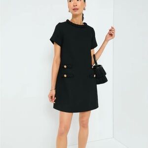 Tuckernuck Black and Gold Mock Neck Sheath Mini Dress